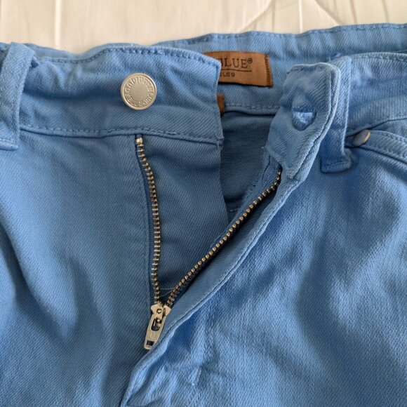 Judy Blue Shorts Women's 1XL Sky Blue Fray-Hem Garment Dyed Shield Pockets - Picture 13 of 16